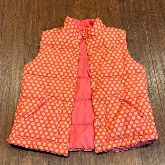 Roper Jackets & Blazers - Large ROPER Reversible Orange Polka Dot Cowgirl Puffer Vest
